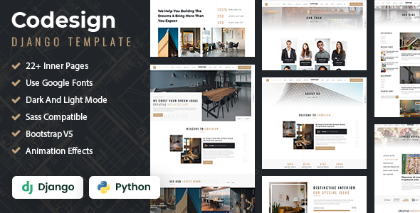 Codesign Architecture & interior Django HTML Template image.